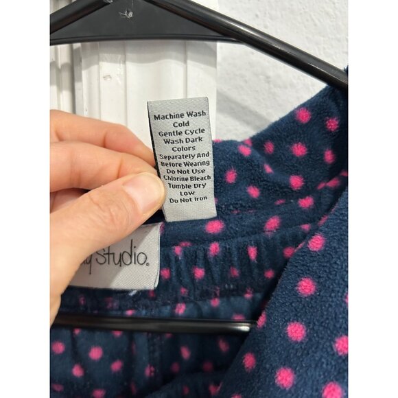 Bay Studio Womens Polka Dot Pajama Set L Polyester Navy Pink - Picture 6 of 11